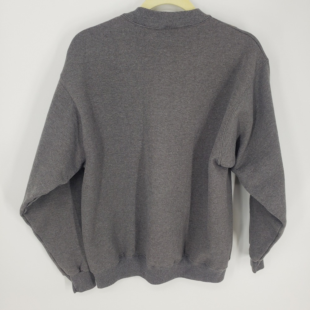 Vintage 90s Hanes Floral Rose Sweatshirt Womens Large Gray Glitter Crew Neck USA - Picture 2 of 9